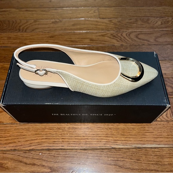 Naturalizer Bixby 2 Slingback Pumps Tan Straw Women’s Size 6 - Picture 5 of 11